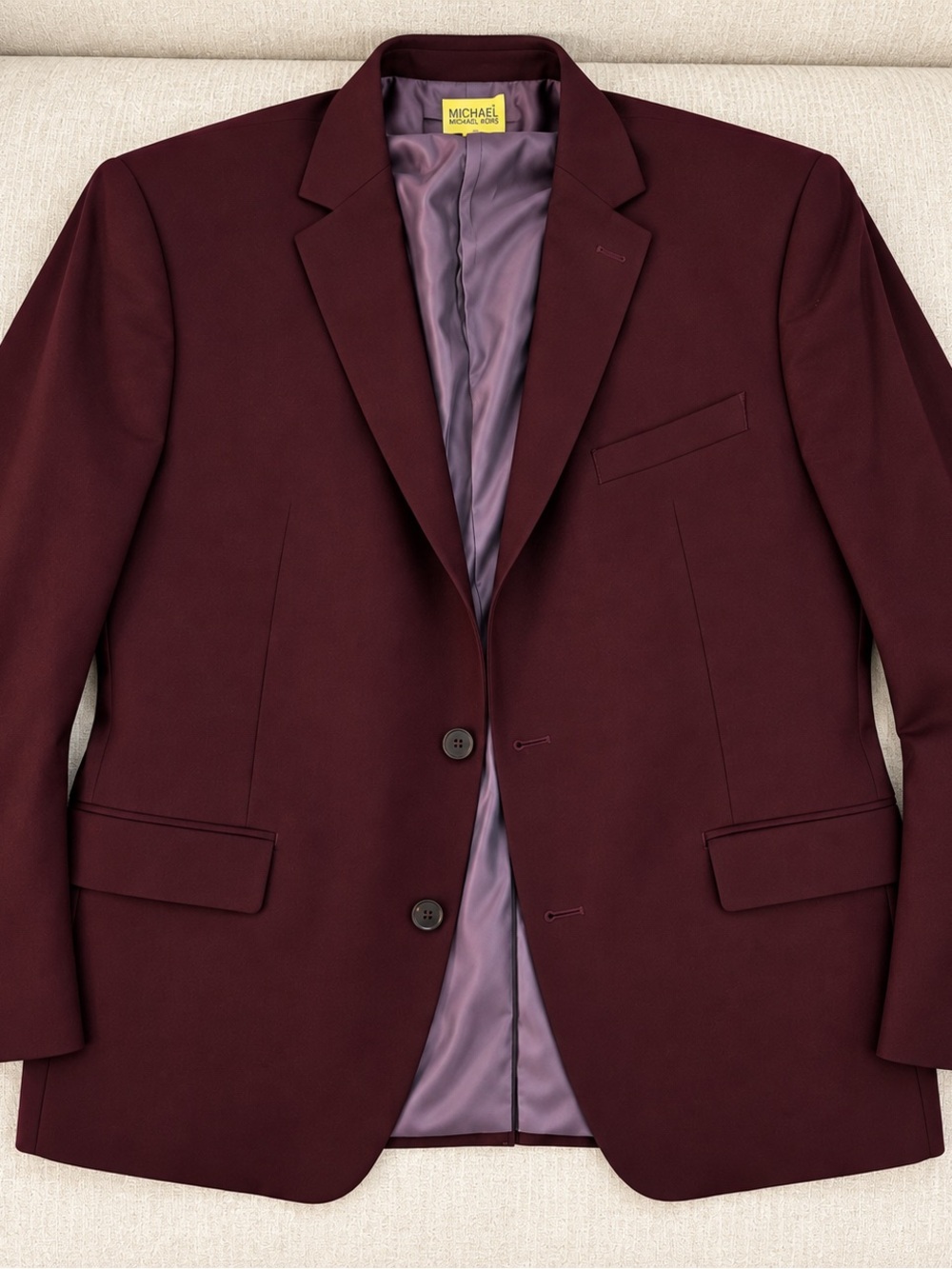 INC International Concepts Men's Wine Burgundy Two-Button Blazer
